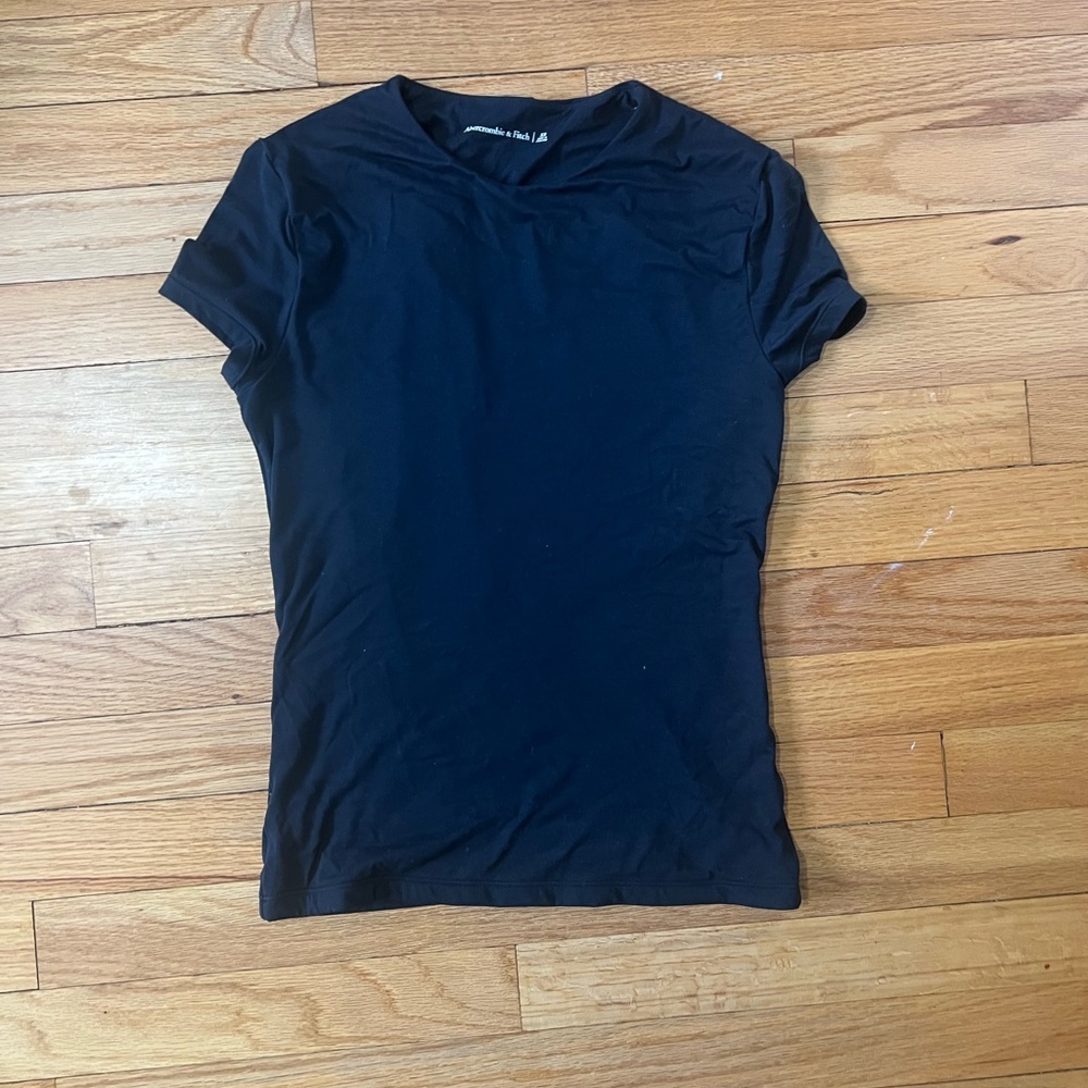 Abercrombie and Fitch Black Crew Short Sleeve Top Size XS